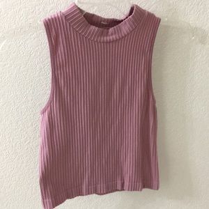 High collared crop top